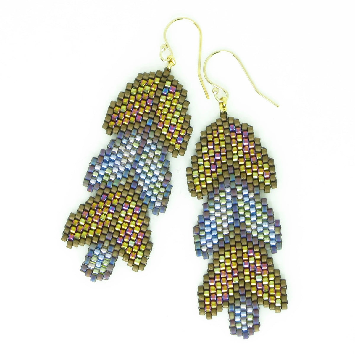 Triple Overlapping Leaves Earrings