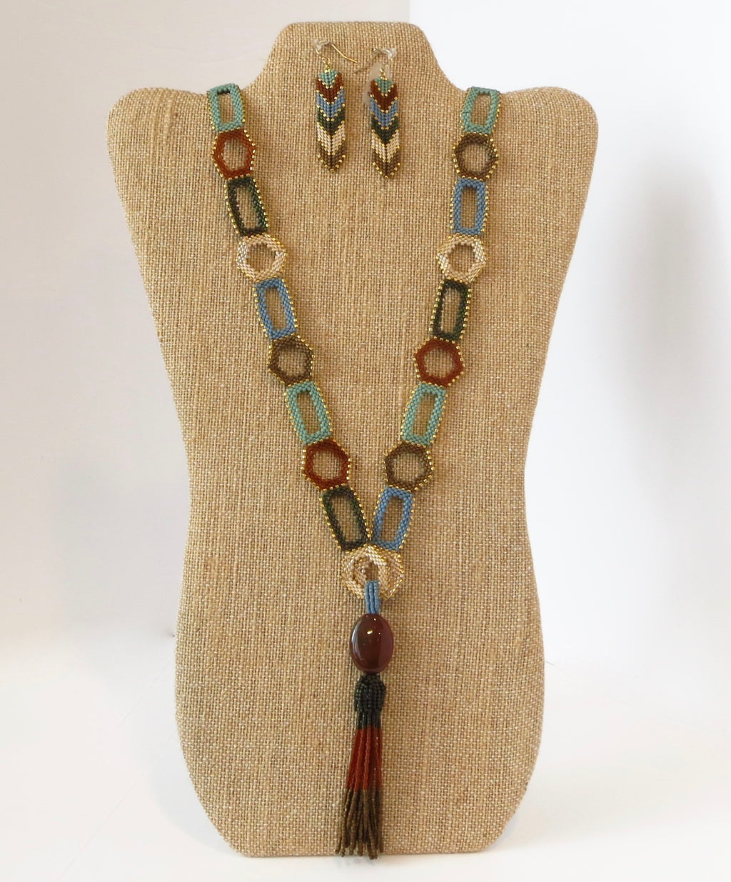 Beaded Links Tassel Necklace