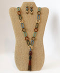 Beaded Links Tassel Necklace
