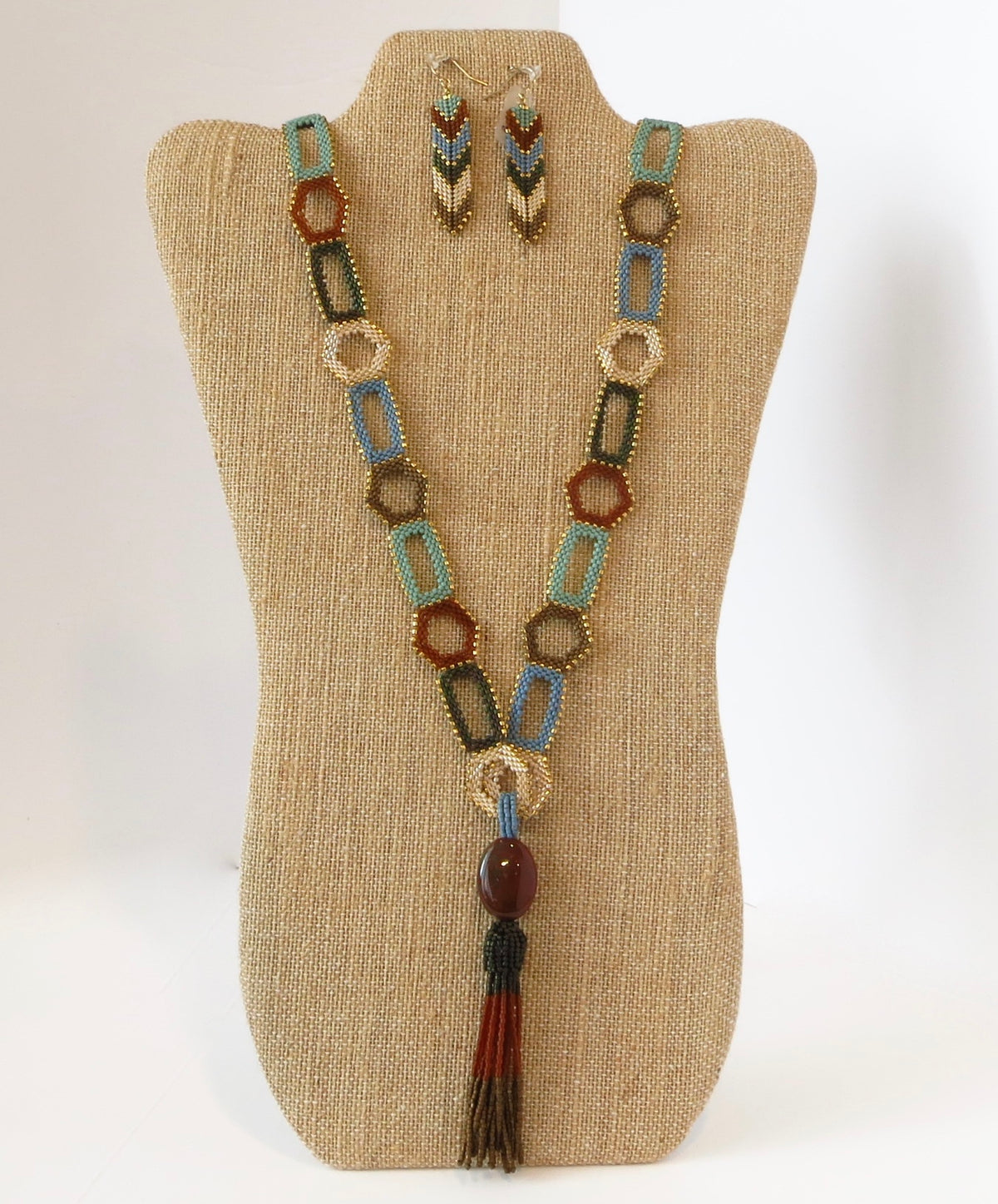 Beaded Links Tassel Necklace