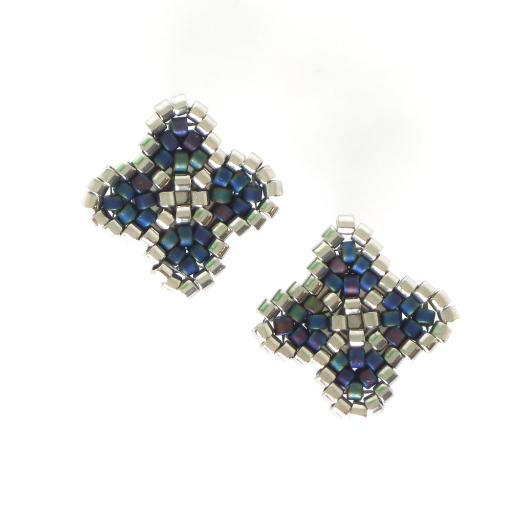 Quatrefoil Beaded Post Earrings