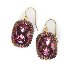 Load image into Gallery viewer, Large Crystal AB Bezeled Earrings