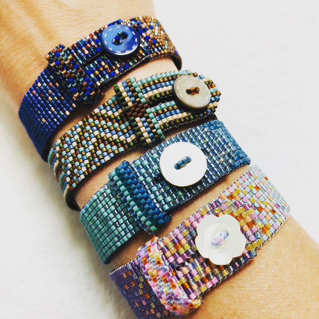 Extra Narrow Ombré Button Bracelet