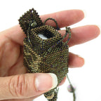 Amphora Amulet Bag, Brown Striped