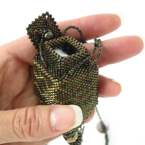 Amphora Amulet Bag, Brown Striped