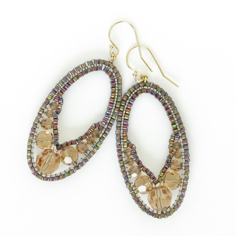 ピアス Ellipse Glass Earrings #5205 Earring_Cabochon_Hoop___Charm_