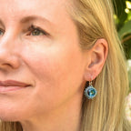 Soft Square Crystal Bezeled Earrings