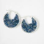 Small Beaded Sterling Silver Hoop
