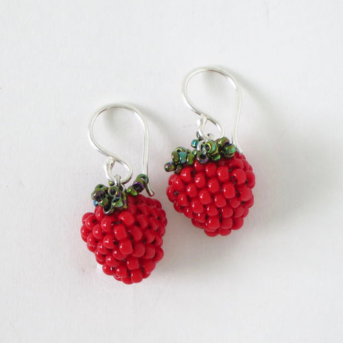 Black/Red Berry Earrings