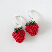 Load image into Gallery viewer, Black/Red Berry Earrings