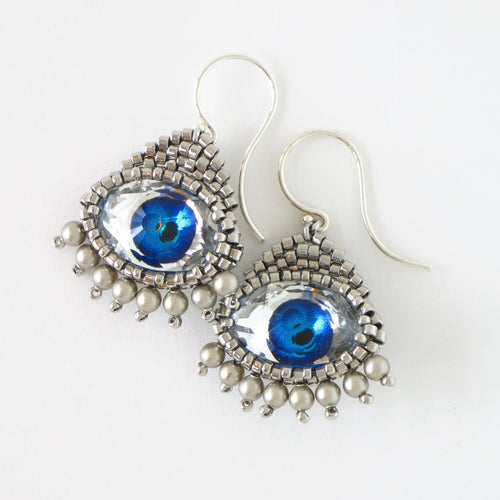 Swarovski Crystal Evil Eye Charm Earrings