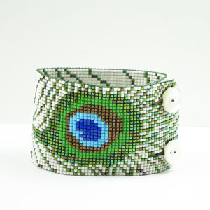 Wide Peacock Bracelet