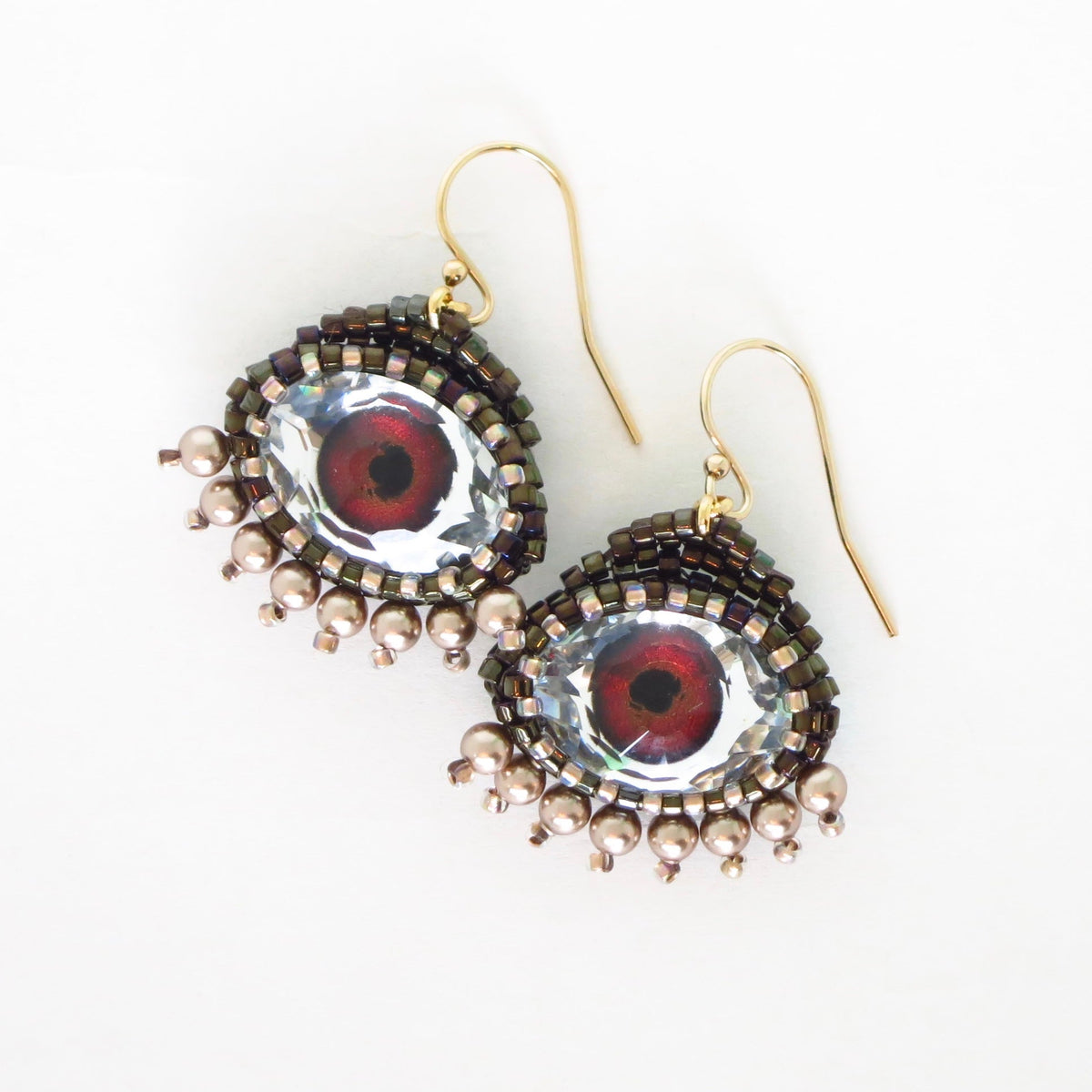 Swarovski Crystal Evil Eye Charm Earrings
