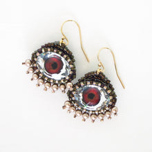 Load image into Gallery viewer, Swarovski Crystal Evil Eye Charm Earrings
