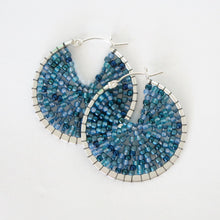 Load image into Gallery viewer, Large Beaded Sterling Silver Hoops
