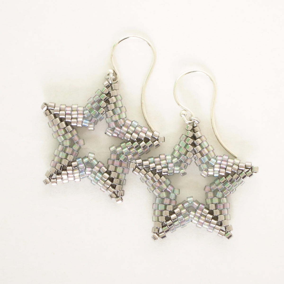 Beaded Open Star Earrings