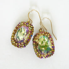 Load image into Gallery viewer, Large Swaroski AB Bezeled Earrings