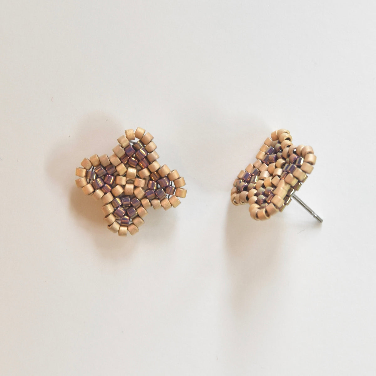 Quatrefoil Beaded Post Earrings