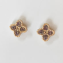Load image into Gallery viewer, Quatrefoil Beaded Post Earrings