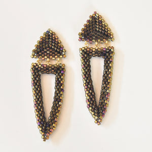 Double Drop Triangle Post Earrings