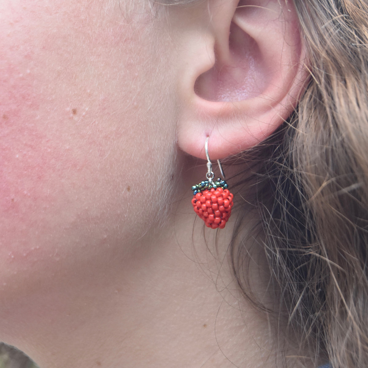 Black/Red Berry Earrings