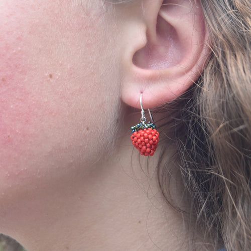 Black/Red Berry Earrings