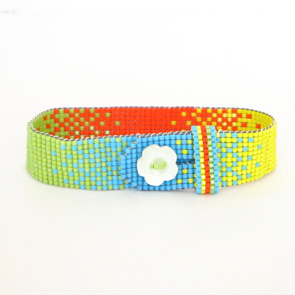 Extra Narrow Ombré Button Bracelet