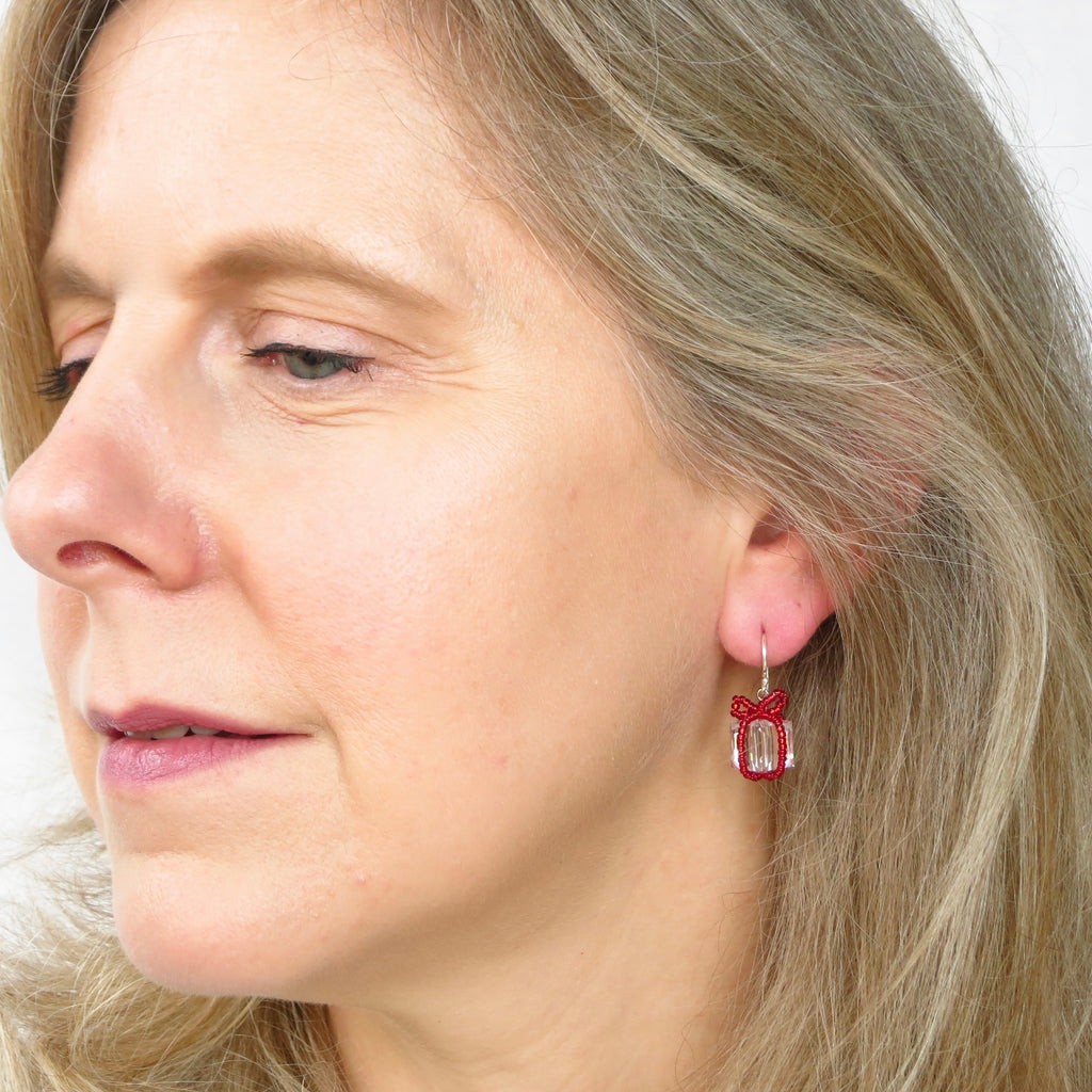 Tiny Wrapped Present Earrings