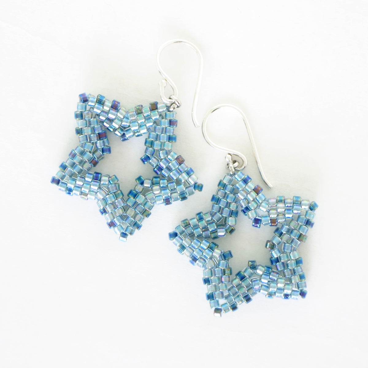 Beaded Open Star Earrings