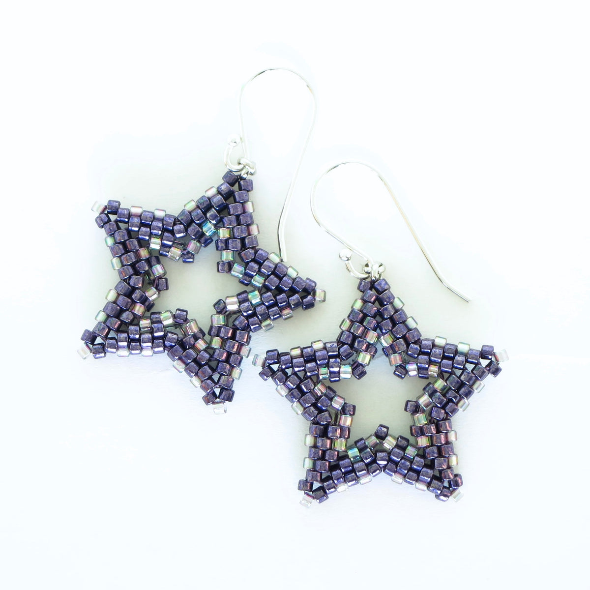 Beaded Open Star Earrings