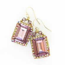 Load image into Gallery viewer, Large Rectangular Crystal Bezeled Earrings--3 colors