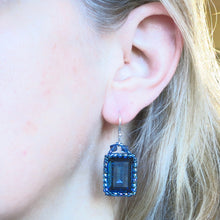 Load image into Gallery viewer, Large Rectangular Crystal Bezeled Earrings--3 colors