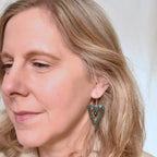 Woven Heart Earrings with Pearls