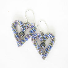 Load image into Gallery viewer, Woven Heart Earrings with Pearls