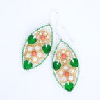 Framed Spring Flower Earrings, Double Blossom