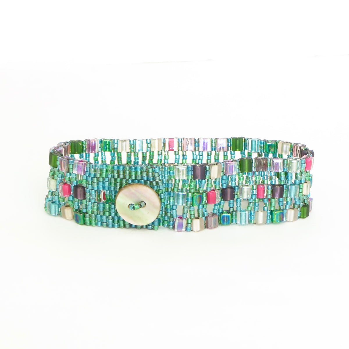 Watercolor Cubes Button Bracelet