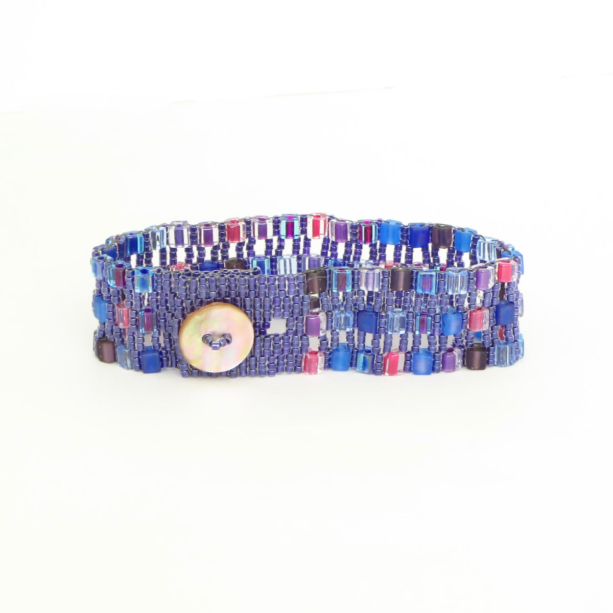 Watercolor Cubes Button Bracelet