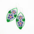 Framed Spring Flower Earrings, Double Blossom