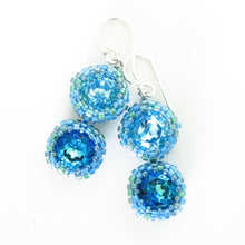 Load image into Gallery viewer, Double Drop Crystal Bezeled Earrings