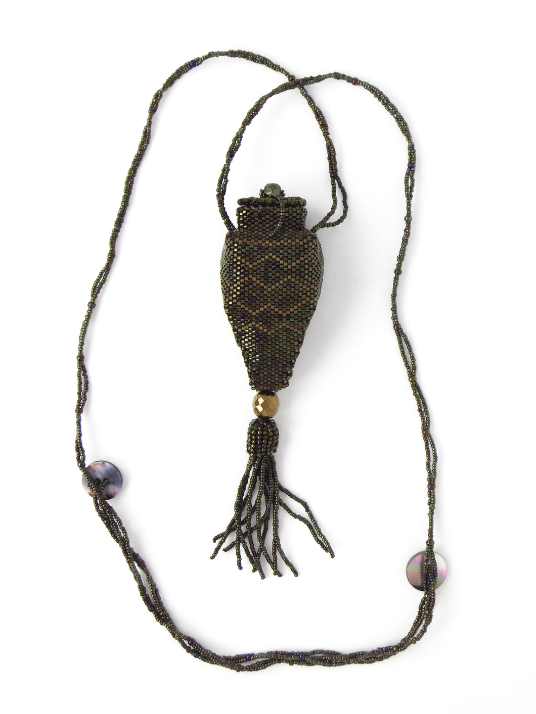 Amphora Amulet Bag, Brown Striped