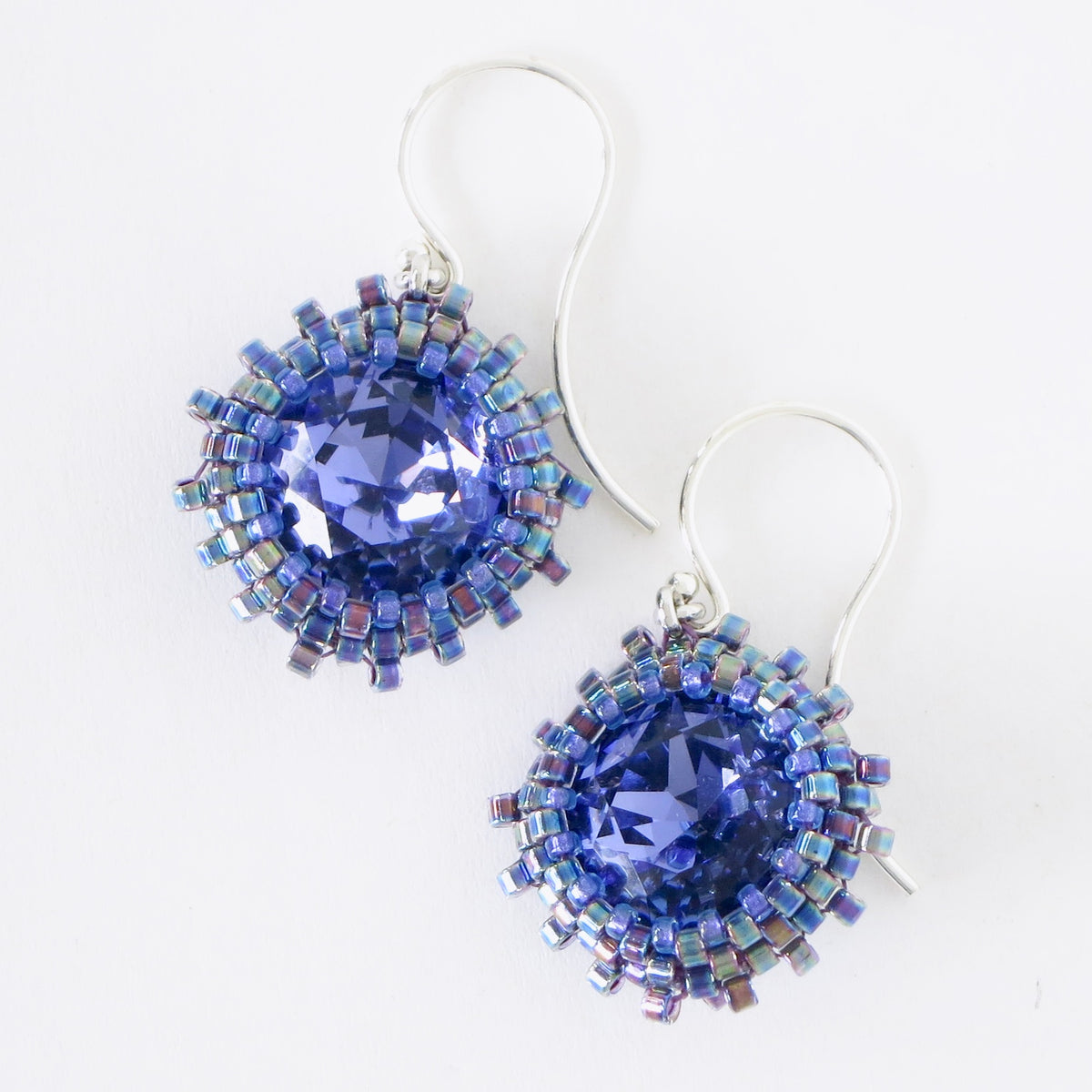 Soft Square Crystal Bezeled Earrings