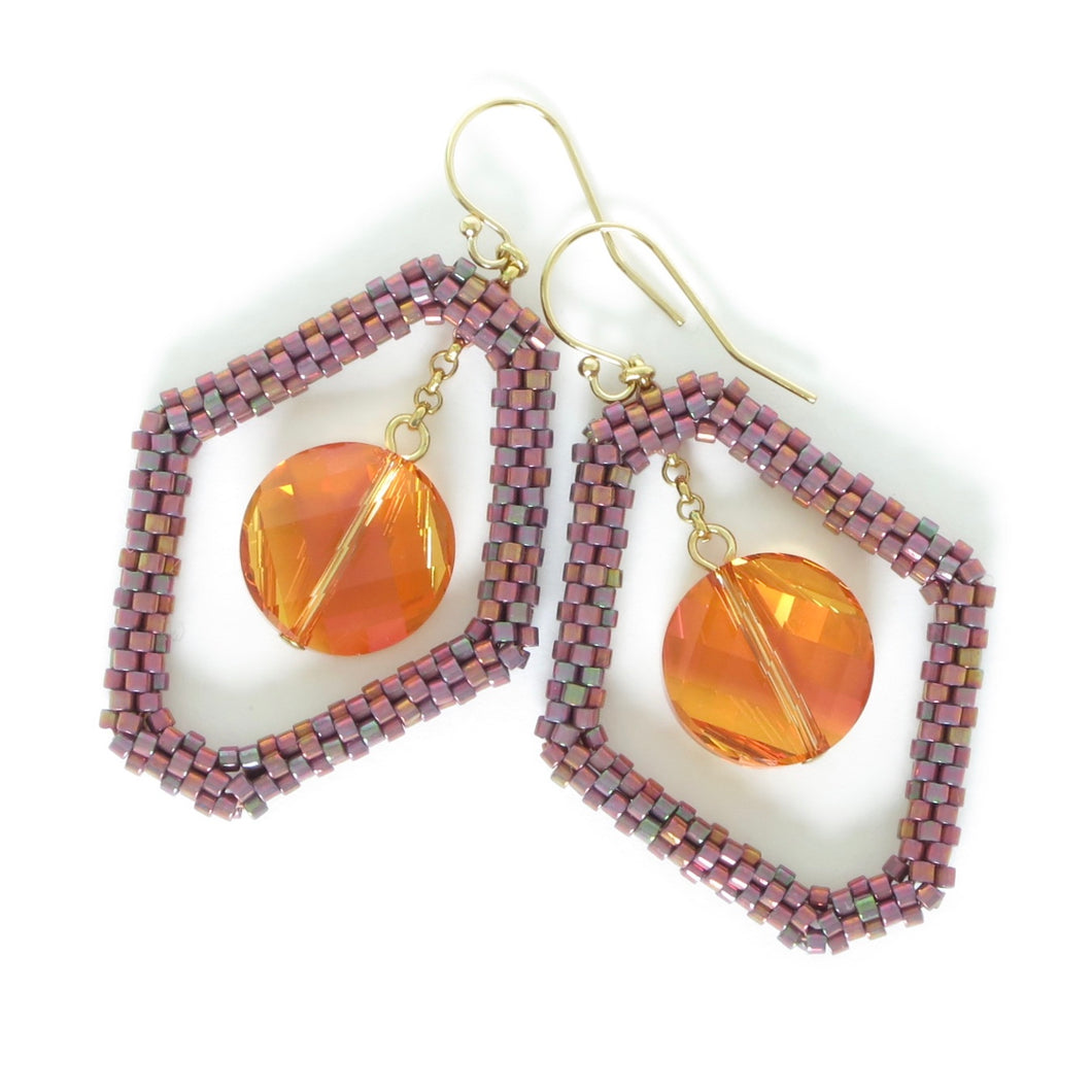 Hexagonal Twist Drop Earrings