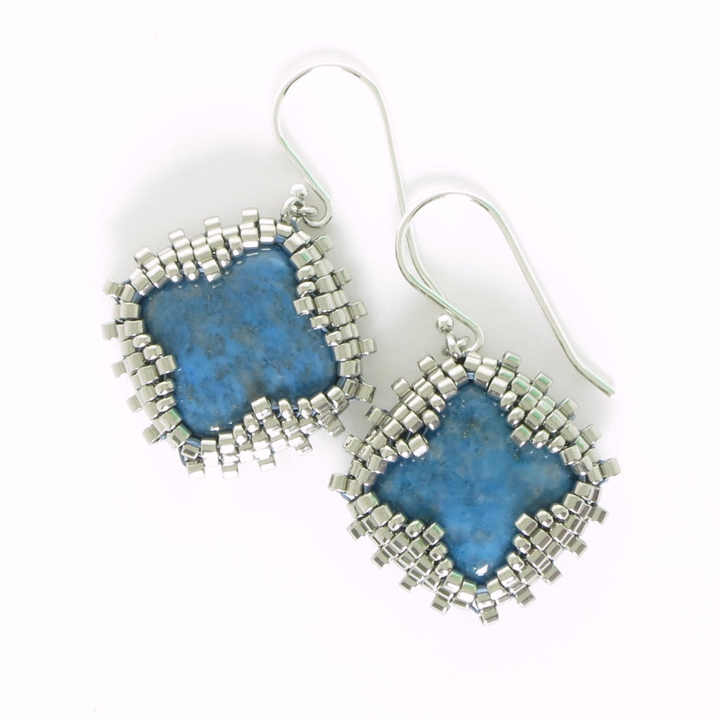 Lapis Lazuli Bezel Earrings