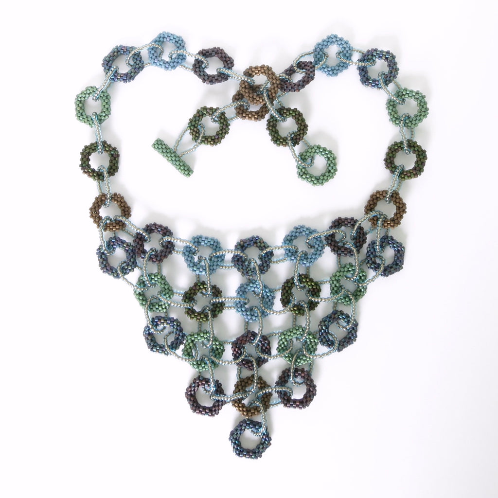 Hexagonal Links Bib Necklace