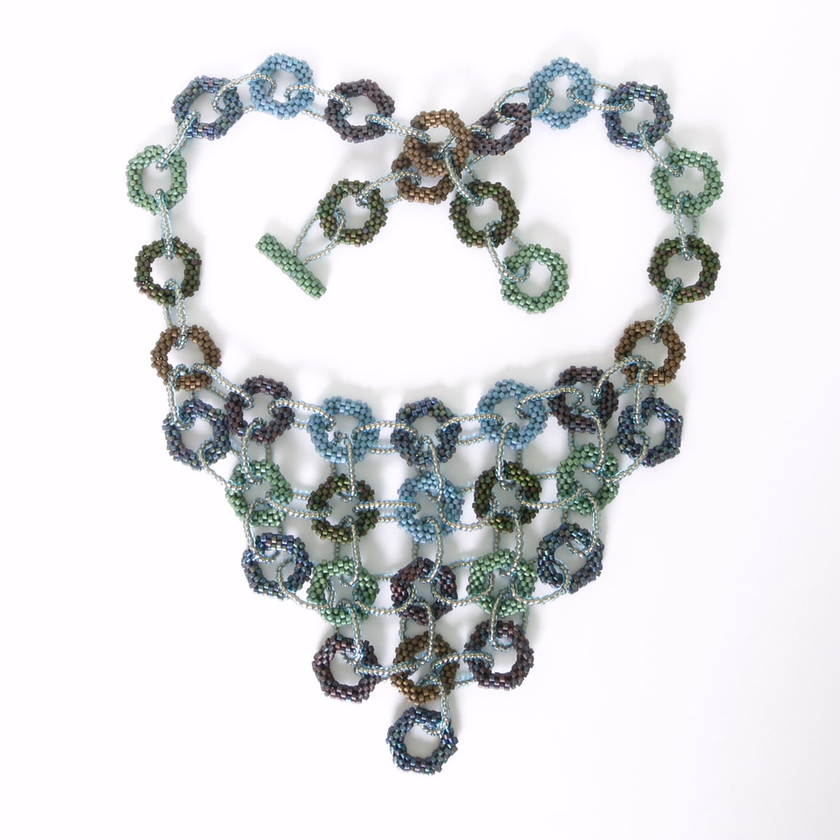 Hexagonal Links Bib Necklace