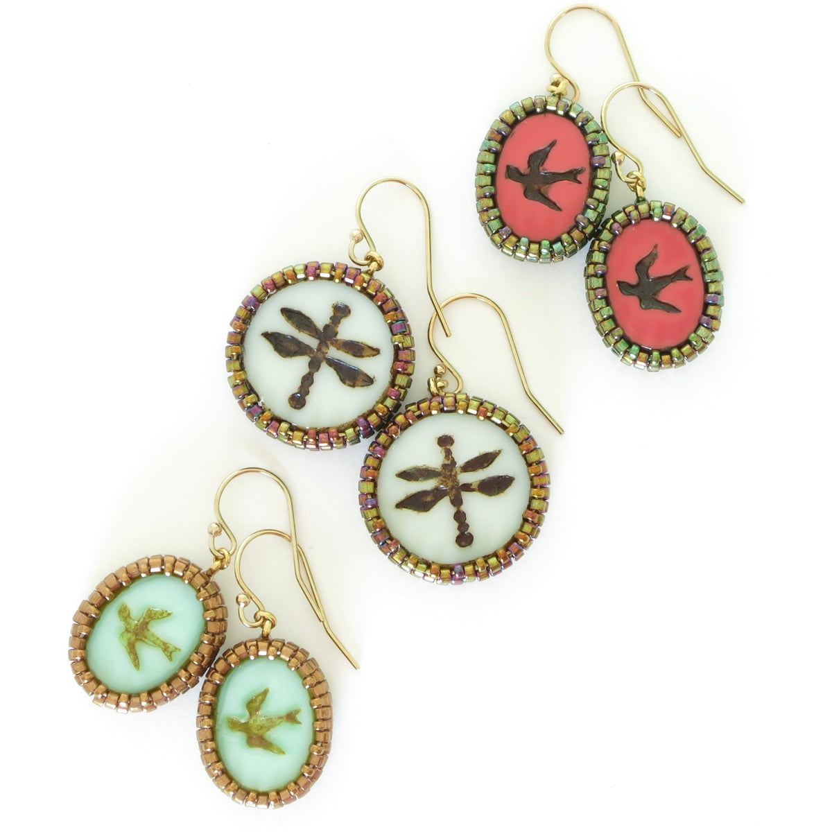 Dragonfly Czech Glass Earrings