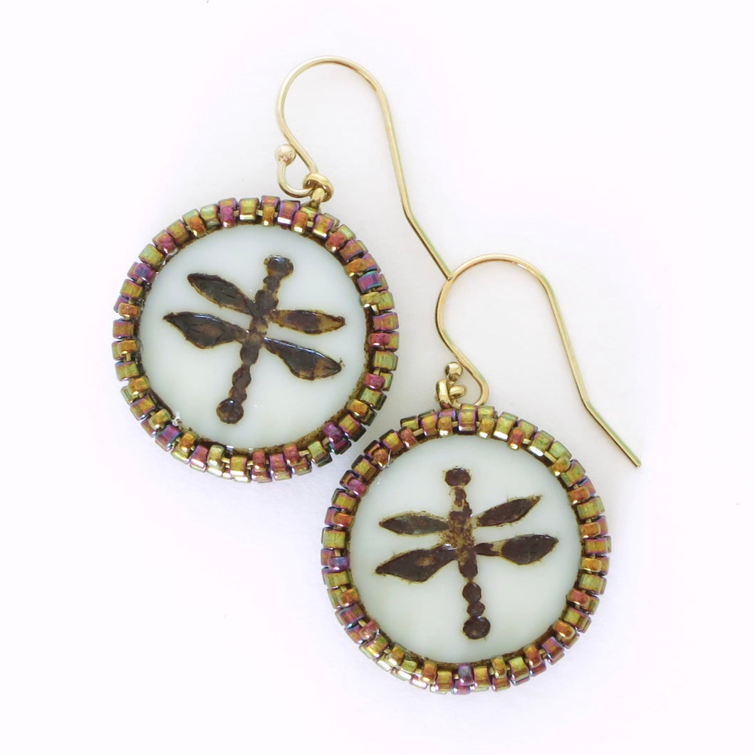 Dragonfly Czech Glass Earrings