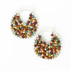 Small Beaded Sterling Silver Hoop