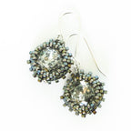Soft Square Crystal Bezeled Earrings