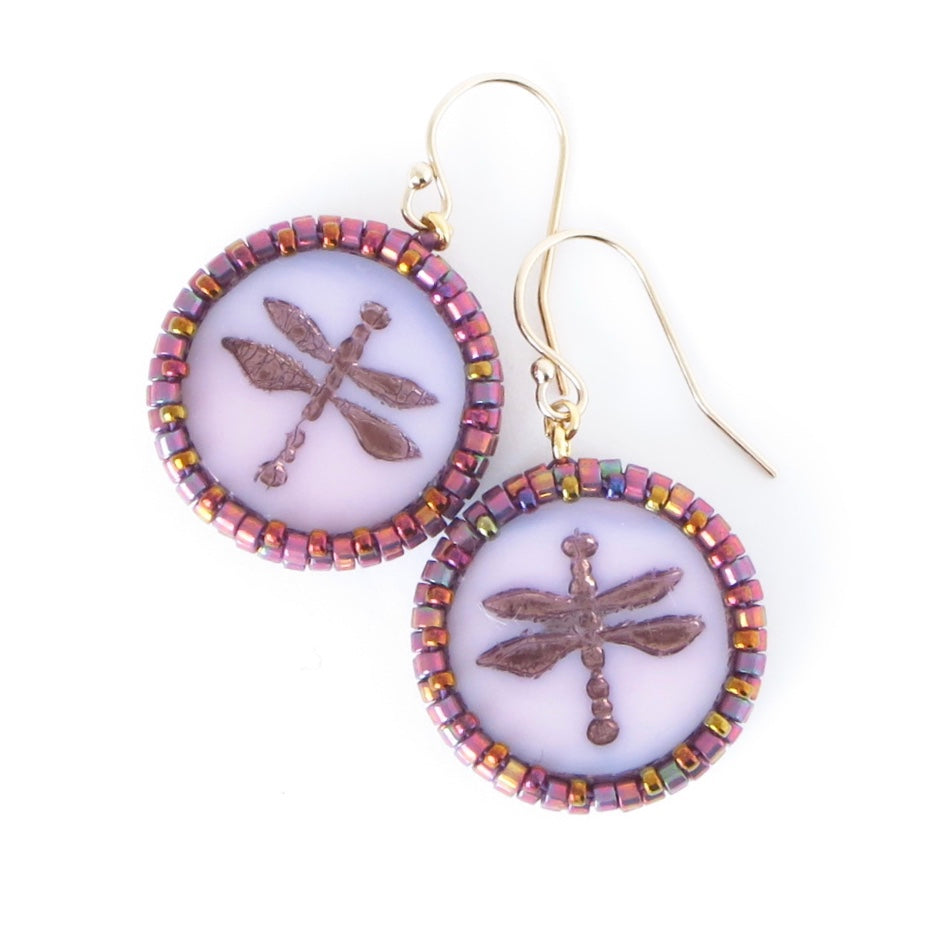 Dragonfly Czech Glass Earrings